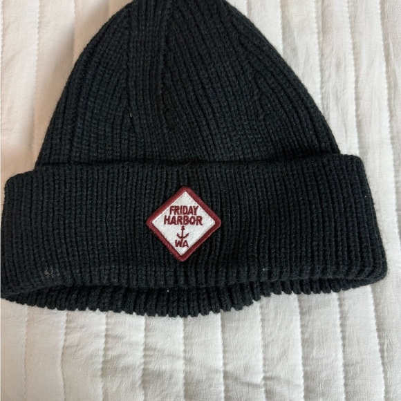 Legacy Friday Harbor WA Black Knit Beanie • Minimalist Winter Streetwear Hat - Picture 2 of 6